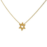 Collier doré petite étoile de David martelée
