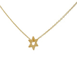 Collier doré petite étoile de David martelée