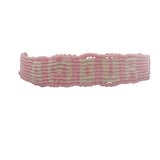 Bracelet brésilien doré fil tissé rose et crème "amour"