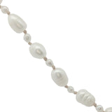 Collier doré alternance petites et grandes perles de culture avec noeuds beige 38 cm