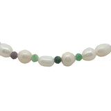 Bracelet doré perles de culture et rubis zoisite
