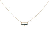 Gold necklace with zircon bar pendant