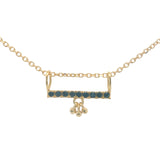 Gold necklace with zircon bar pendant