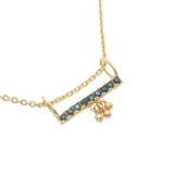 Gold necklace with zircon bar pendant