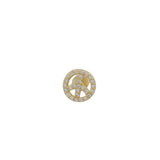 Peace &amp; Love white zircon ear stud