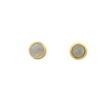 Golden earrings with round stone