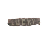 Bracelet brésilien doré fil tissé marron et crème "lucky"
