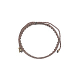 Bracelet brésilien doré fil tissé marron et crème "lucky"