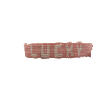 Bracelet brésilien doré fil tissé corail et crème "lucky"