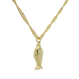 Collier poisson doré maille torsadée