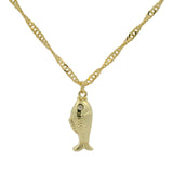 Collier poisson doré maille torsadée