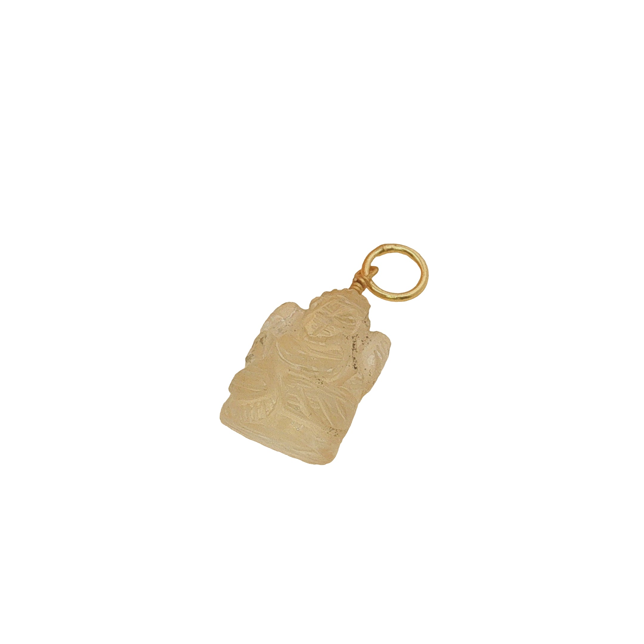 Charms doré Ganesh taillée dans du quartz citron