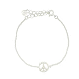 Bracelet en argent 925 peace et zircons blancs