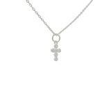 Collier en argent 925 petit croix avec un zircon blanc
