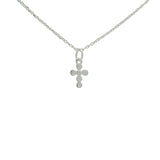 Collier en argent 925 petit croix avec un zircon blanc