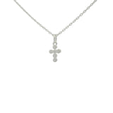 Collier en argent 925 petit croix avec un zircon blanc