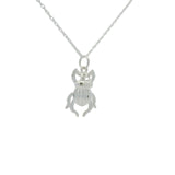 Collier en argent 925 scarabée texturé