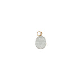 Charms doré fleur taillée dans du cristal blanc avec fil doré