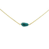 Gold necklace and turquoise stone