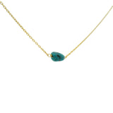Gold necklace and turquoise stone