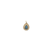 Charms doré médaille en goutte avec labradorite