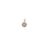 Charms doré soleil zircons et pierre de lune
