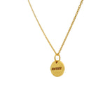 Gold love medal necklace
