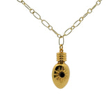 Collier doré et gourde porte bonheur serti d'onyx noir 60cm