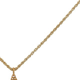 Collier doré médaille striée prehnite 60 cm