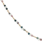 Collier doré tourmaline et petites perles de culture  50 cm