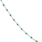 Collier doré en onyx verte et prehnite 50 cm