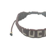 Bracelet brésilien doré fil tissé marron foncé et crème "lucky"