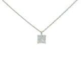 925 silver zircon solitaire necklace