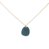 Gold necklace with faceted natural stone not set