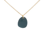 Gold necklace with faceted natural stone not set