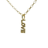 Collier doré maille jaseron ronde et pendentif " LOVE" 50cm