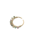 Mini créole ouverte dorée avec tourmaline