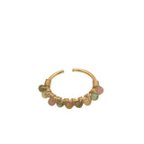 Mini créole ouverte dorée avec tourmaline