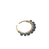 Mini créole ouverte dorée avec lapis lazulis