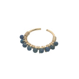 Mini créole ouverte dorée avec lapis lazulis