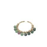 Mini créole ouverte dorée avec rubis zoisite