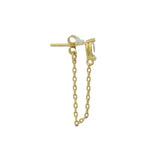 Gold zircon earrings and chain