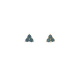 Boucles d'oreilles puces dorées trio onyx noire