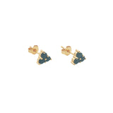 Boucles d'oreilles puces dorées trio onyx noire