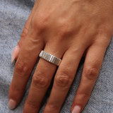 Bague argent 925 striée