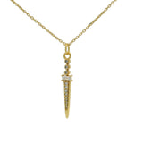 Collier doré poignard zircons 42 cm