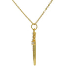 Collier doré poignard zircons 42 cm