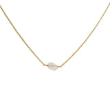 Gold necklace with faceted oval stone