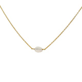 Gold necklace with faceted oval stone
