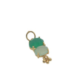 Charms doré duo de prehnite et onyx verte avec pampille